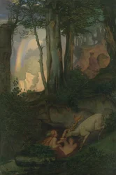 Nimfy wodne pojące jelenia, ok. 1844-47